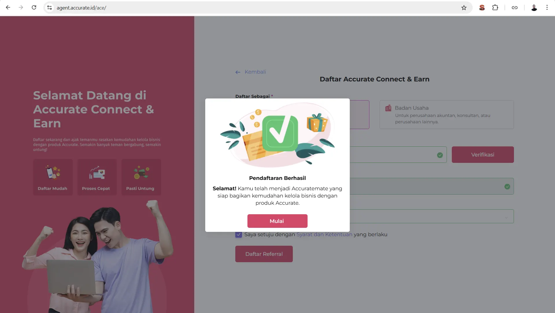 daftar accurate connect &amp; earn